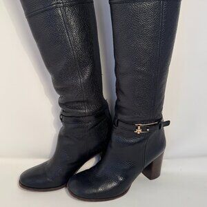 TORY BURCH JENNA BOOTS TUMBLED LEATHER SZ 8M FREE SHIPPING